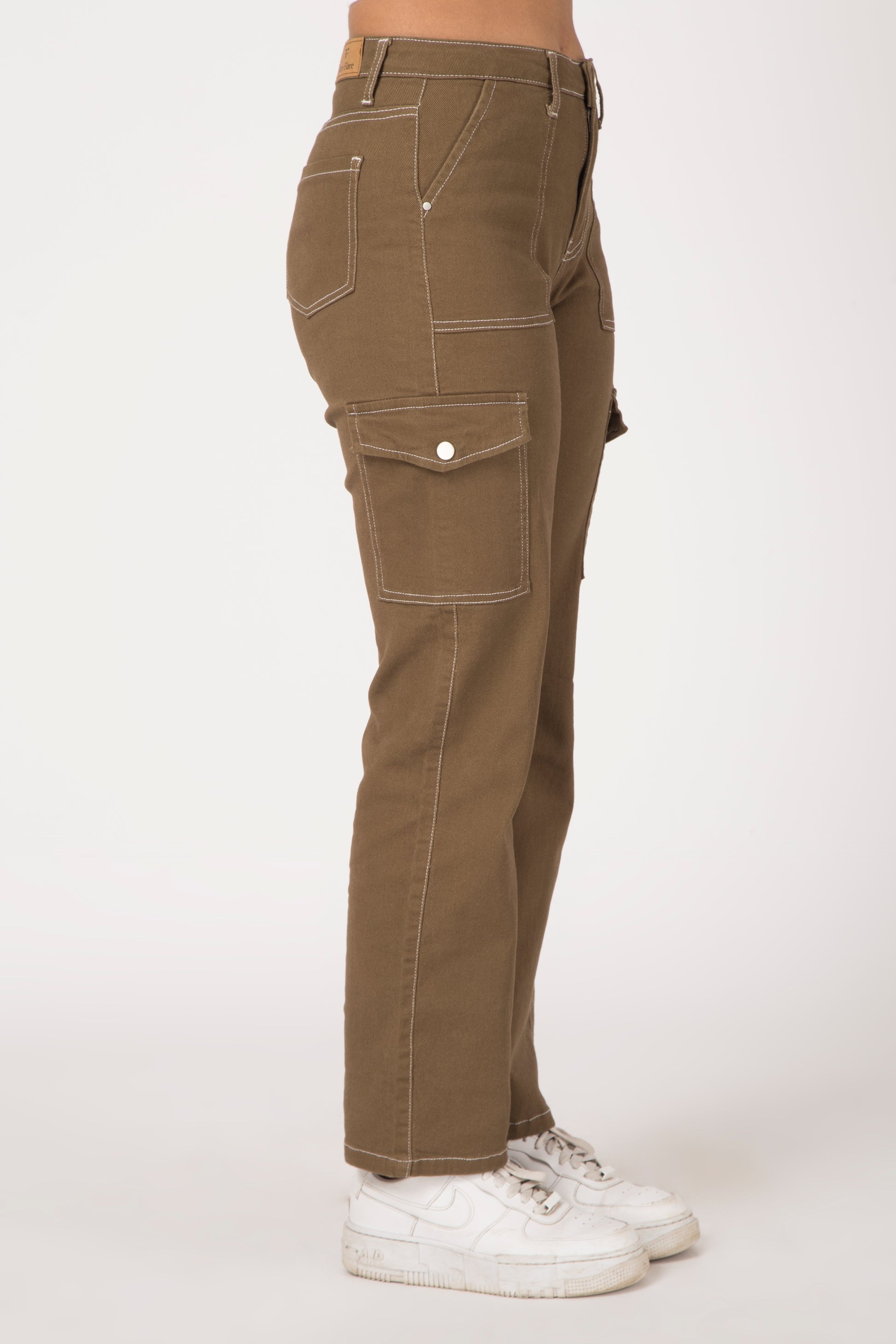 High-Rise Straight Cargo Pants